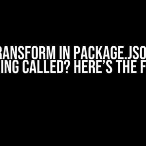 Jest Transform in package.json Isn’t Being Called? Here’s the Fix!