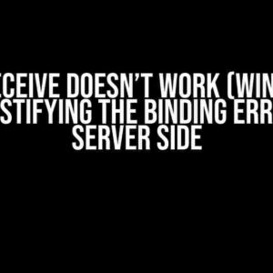 UDP Receive Doesn’t Work (Winsock): Demystifying the Binding Error on Server Side